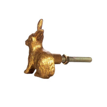 Load image into Gallery viewer, Knob, Antique Gold / Bronze Bunny Rabbit, Metal Drawer / Door Handle.
