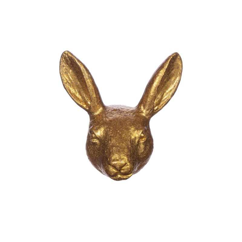 Knob, Antique Gold / Bronze Rabbit Head, Metal Drawer / Door Handle.