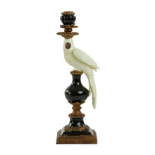 Load image into Gallery viewer, Candleholder, White Parrot/Bird (large). White, Black, Gold. Centre Piece. Fits Dinner Candle

