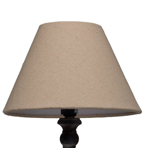 Lamp, Handcrafted 'Stem' Grey Wash Wood with Complementary Linen Shade, Table Light.