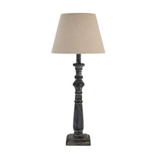 Load image into Gallery viewer, Lamp, Handcrafted &#39;Column&#39; Grey Wash Wood with Complementary Linen Shade, Table Light
