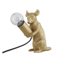 Load image into Gallery viewer, Table Lamp, &#39;Margo&#39; Mouse&#39;, Light in Matt Antique Gold
