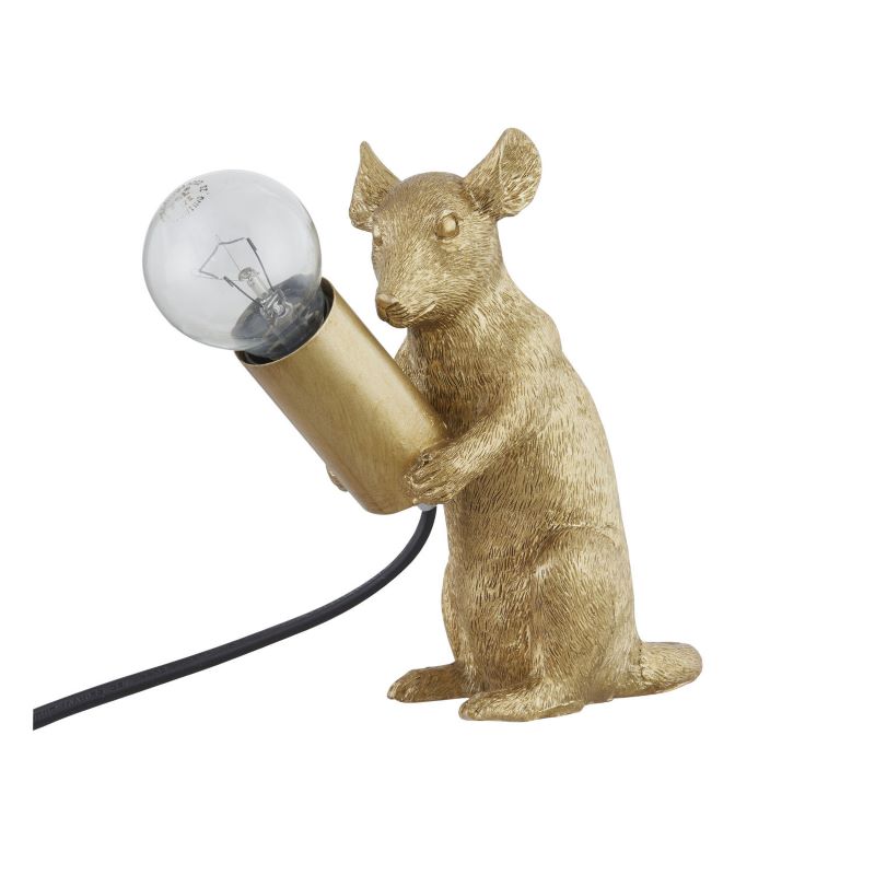 Table Lamp, 'Margo' Mouse', Light in Matt Antique Gold
