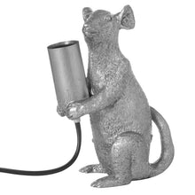 Load image into Gallery viewer, Table Lamp, &#39;Morris&#39; Mouse&#39;, Light in Matt Antique Silver
