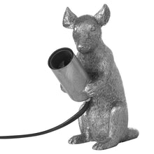 Load image into Gallery viewer, Table Lamp, &#39;Margo&#39; Mouse&#39;, Light in Matt Antique Silver
