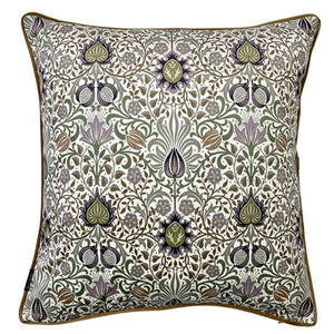 Cushion. Square Velvet, Patterned with Piping. 'Lavender' Deco Style. VF