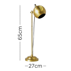 Lamp, Brushed Bronze/Brass. Large Gold 'Eyeball' Design Table Light.