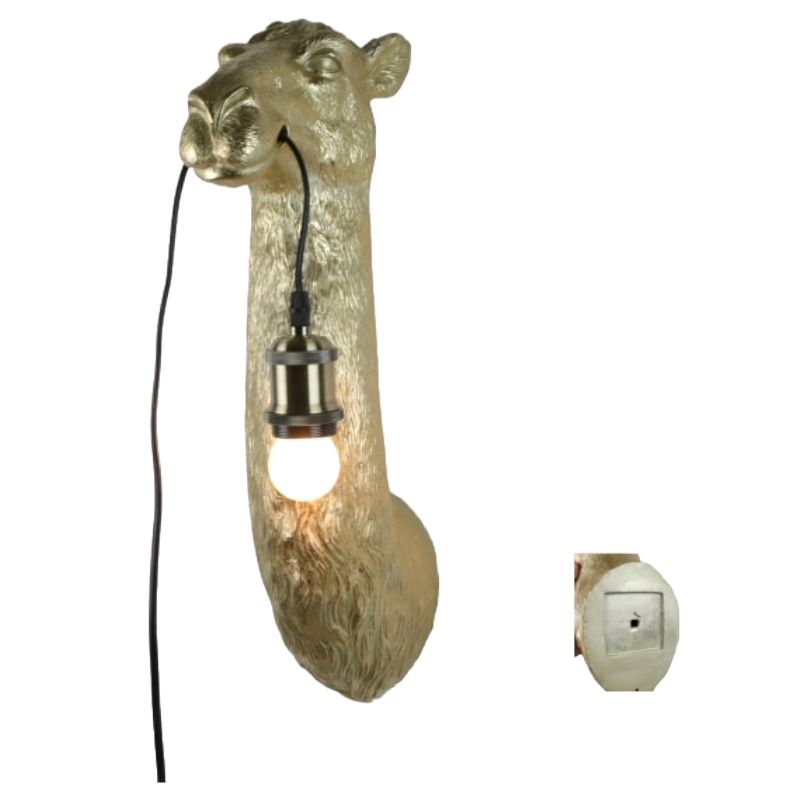 Wall Lamp, Camel Head Lighting, Gold Colour