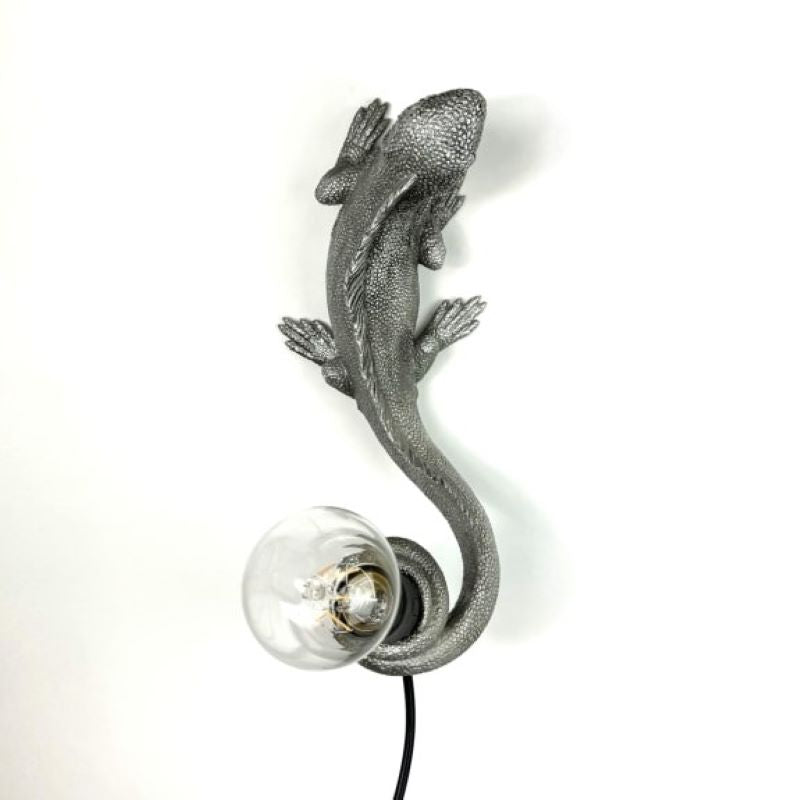 Wall Lamp Light Iguana Lizard Antique Silver for Wall or Table Lamp