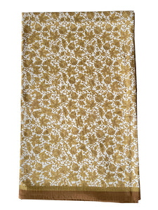 TableCloth, Cotton, 'Marigold', Floral Danish Design, XL 150x250cm, Yellow / Gold VF