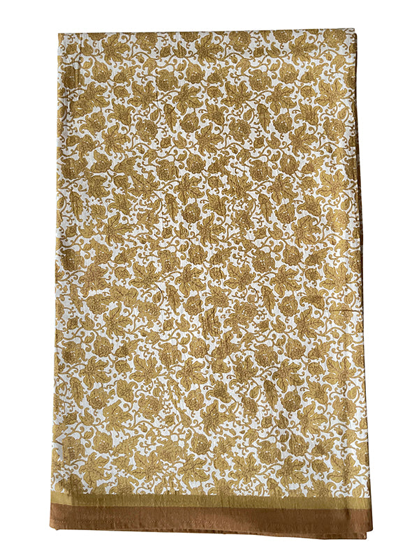 TableCloth, Cotton, 'Marigold', Floral Danish Design, XL 150x250cm, Yellow / Gold VF