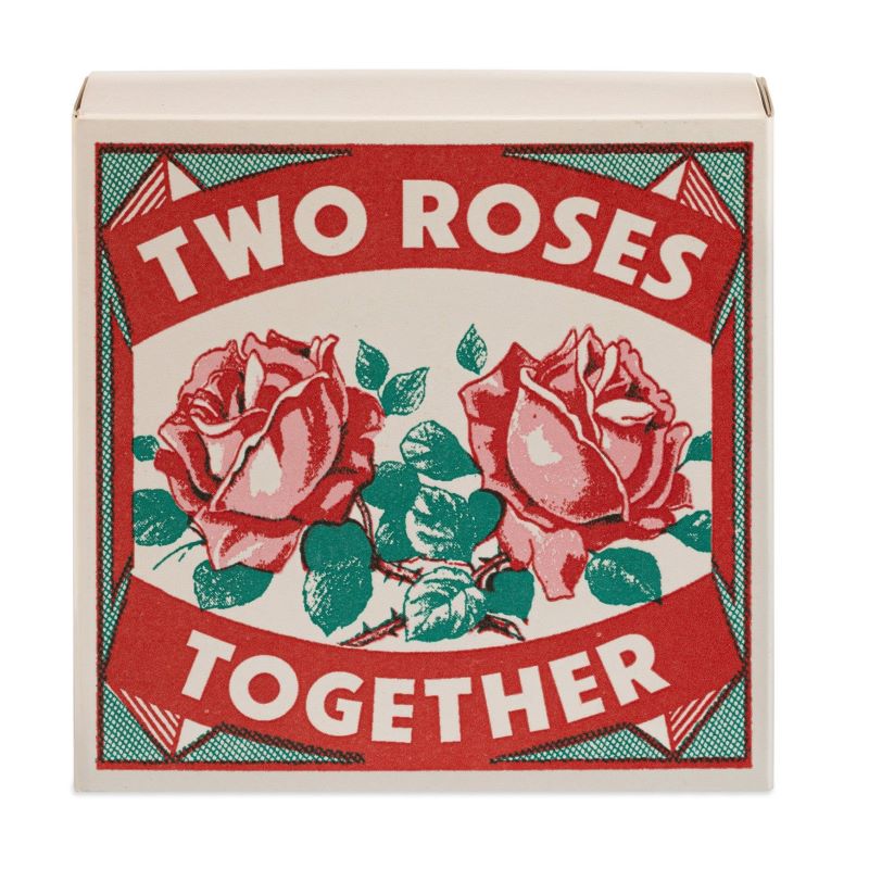 Match Box Square, Two Red Roses Together, Rose Safety Matches