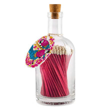 Load image into Gallery viewer, Match Bottle, Pink Parrot Safety Matches in Glass Bottle with Cork Stopper
