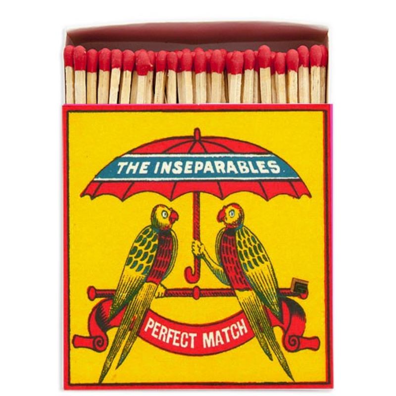 Match Box Square, 'The Inseparables', Parrot Safety Matches.