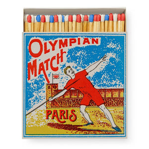 Match Box Square, 'Olympian / Olympic' Red, White & Blue Safety Matches.