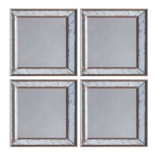 Load image into Gallery viewer, Mirror for Wall, Square Shape, Framed with Vintage &#39;Worn&#39; Bevelled Mirror Edges.
