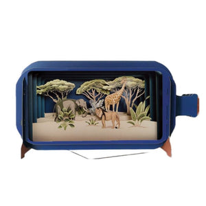 Greeting Card. 3D Pop Up. Jungle / Safari. Blank Inside