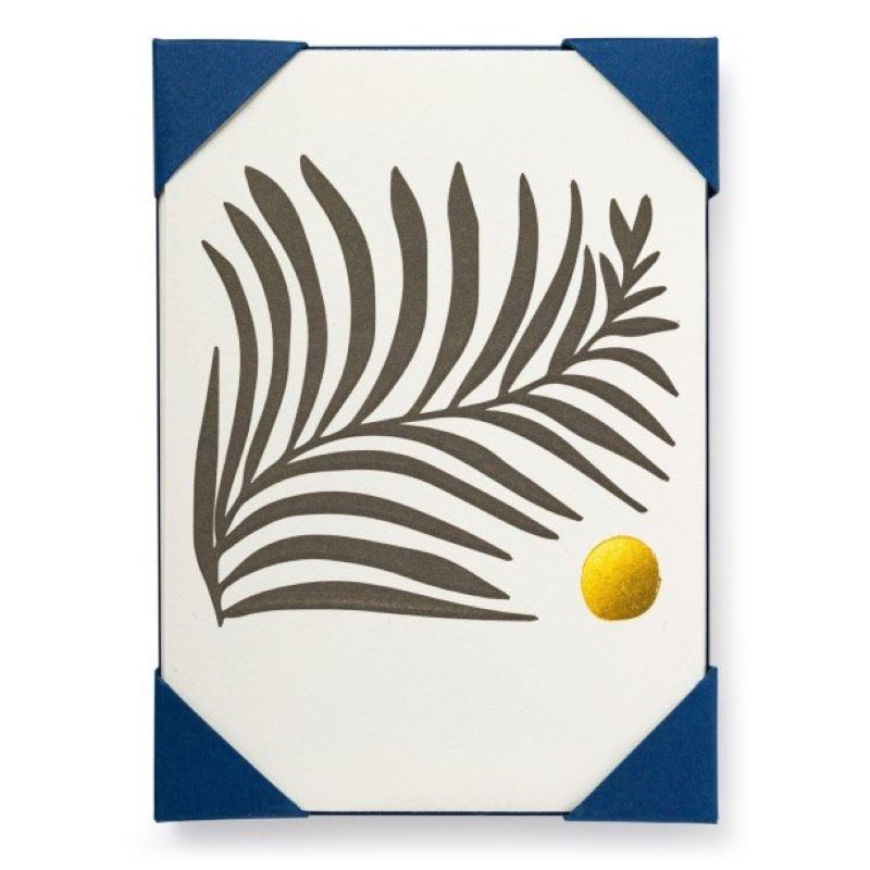 Cards, White Fern, Gold Moon, Pack of 5 Notelets with Envelopes