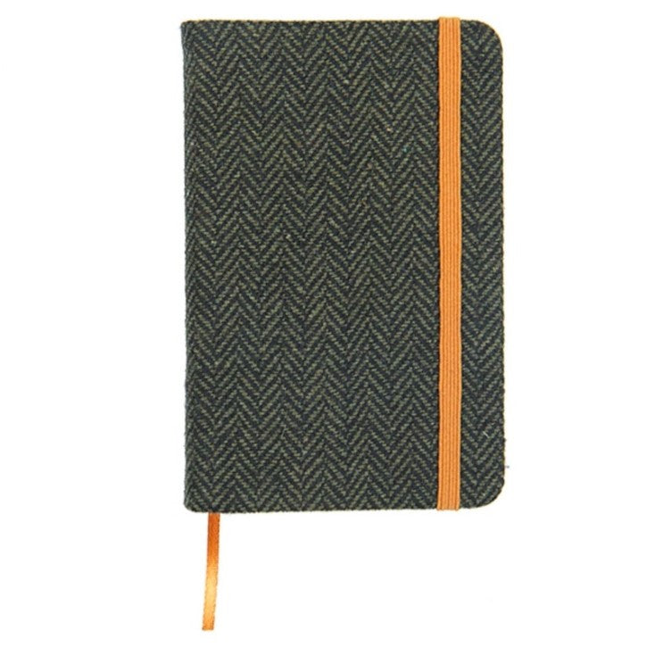 Notebook, Green Herringbone Tweed A6 Lined