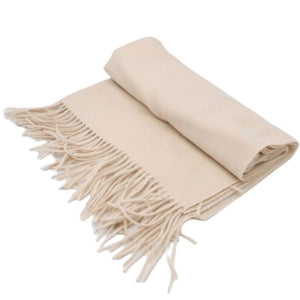 Scarf, Large, Soft Cashmere feel, Pashmina / Blanket Throw - Colourway Cream