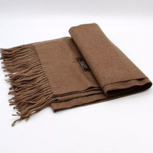 Scarf, Large, Soft Cashmere feel, Pashmina / Blanket Throw - Colourway Taupe.