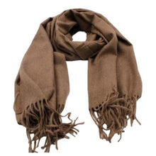 Load image into Gallery viewer, Scarf, Large, Soft Cashmere feel, Pashmina / Blanket Throw - Colourway Taupe.
