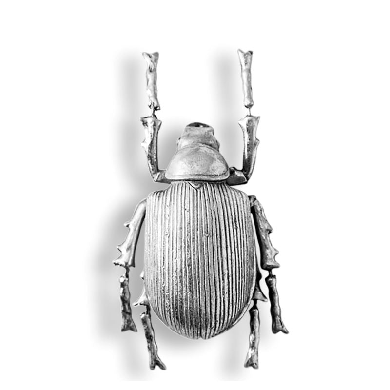 Wall Art, Large Silver 'Beetle' Wall Decoration