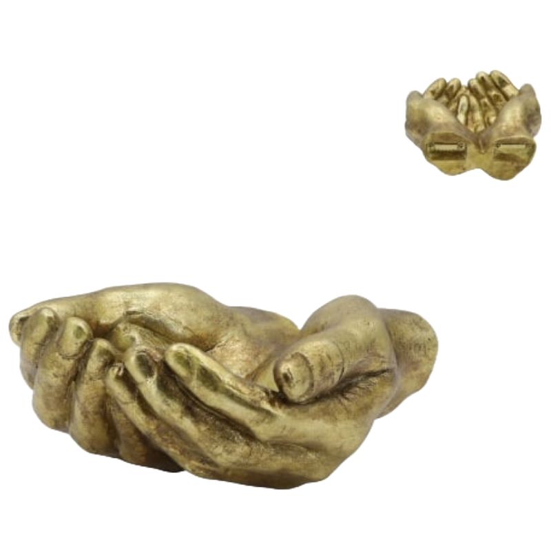 Wall Decoration / Art, Antique Gold Wall Mountable Hands Storage Bowl