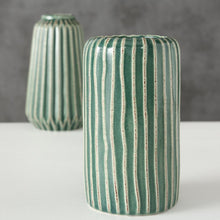 Load image into Gallery viewer, Vase, Porcelain Reactive Glaze Ceramic Vase, Green Colourway
