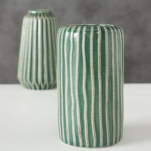 Vase, Porcelain Reactive Glaze Ceramic Vase, Green Colourway
