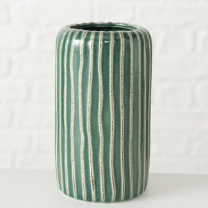 Vase, Porcelain Reactive Glaze Ceramic Vase, Green Colourway