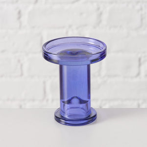 Candle Holder, Glass, Reversible, Light Green, Light Blue, Dark Green, Dark Blue