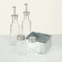 Load image into Gallery viewer, Salt &amp; Pepper Shaker Dispenser Set, Clear Glass, 180ml, Set 5 items
