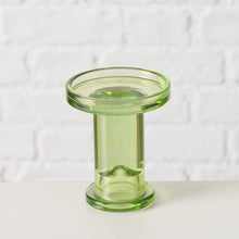 Load image into Gallery viewer, Candle Holder, Glass, Reversible, Light Green, Light Blue, Dark Green, Dark Blue
