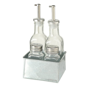 Salt & Pepper Shaker Dispenser Set, Clear Glass, 180ml, Set 5 items