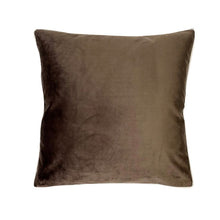 Load image into Gallery viewer, Cushion. Square Velvet, with Piping.  Cream with Brown Leaf Deco. VF
