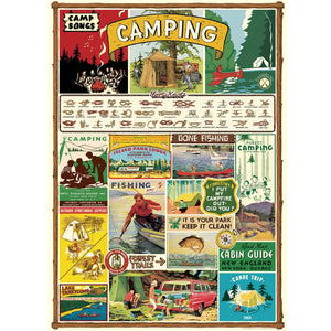 Poster / Wrap Paper, A2 Vintage Inspired Design, Camping
