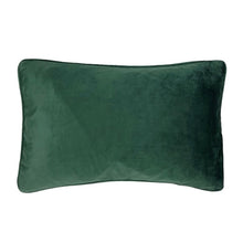 Load image into Gallery viewer, Cushion. Rectangle Velvet Cushion. Cream, Gold and Green Stripe with Green Piping. VF
