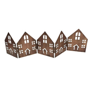 Decoration, Folding Houses, Bronze Colour Metal