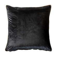 Load image into Gallery viewer, Cushion. Striped Black &amp; Gold. Piping Edge. Large Square. Feather Filled.
