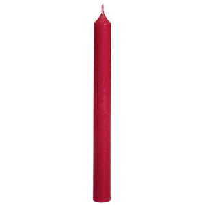 Candle, Long Dinner Candle 25cm, 11.5hrs burning time. Raspberry Red