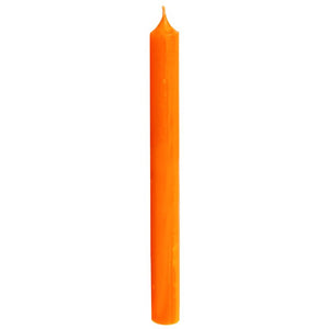 Candle, Long Dinner Candle 25cm, 11.5hrs burning time. Orange.
