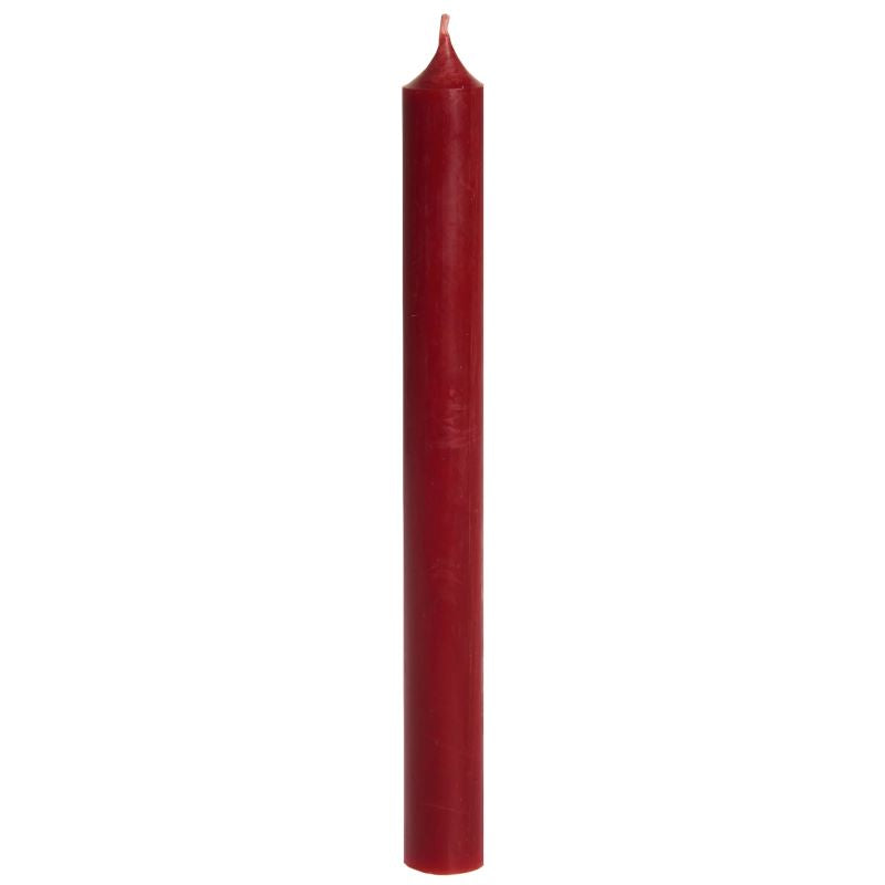 Candle, Long Dinner Candle 25cm, 11.5hrs burning time. Dark Red