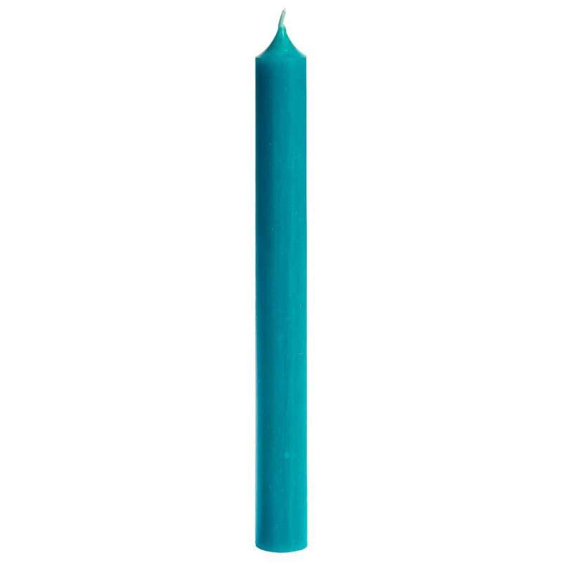 Candle, Long Dinner Candle 25cm, 11.5hrs burning time. Turquoise