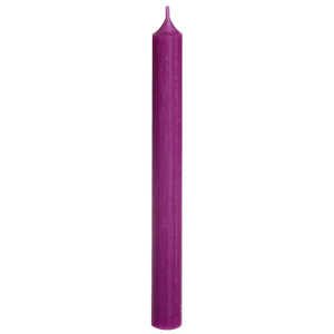 Candle, Long Dinner Candle 25cm, 11.5hrs burning time. Aubergine
