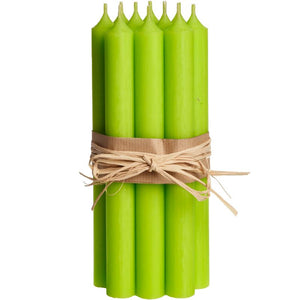 Candle, Long Dinner Candle 25cm, 11.5hrs burning time. Apple Green