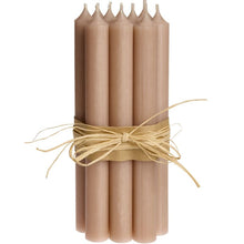 Load image into Gallery viewer, Candle, Long Dinner Candle 25cm, 11.5hrs burning time. Taupe
