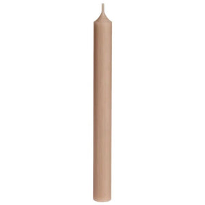Candle, Long Dinner Candle 25cm, 11.5hrs burning time. Taupe