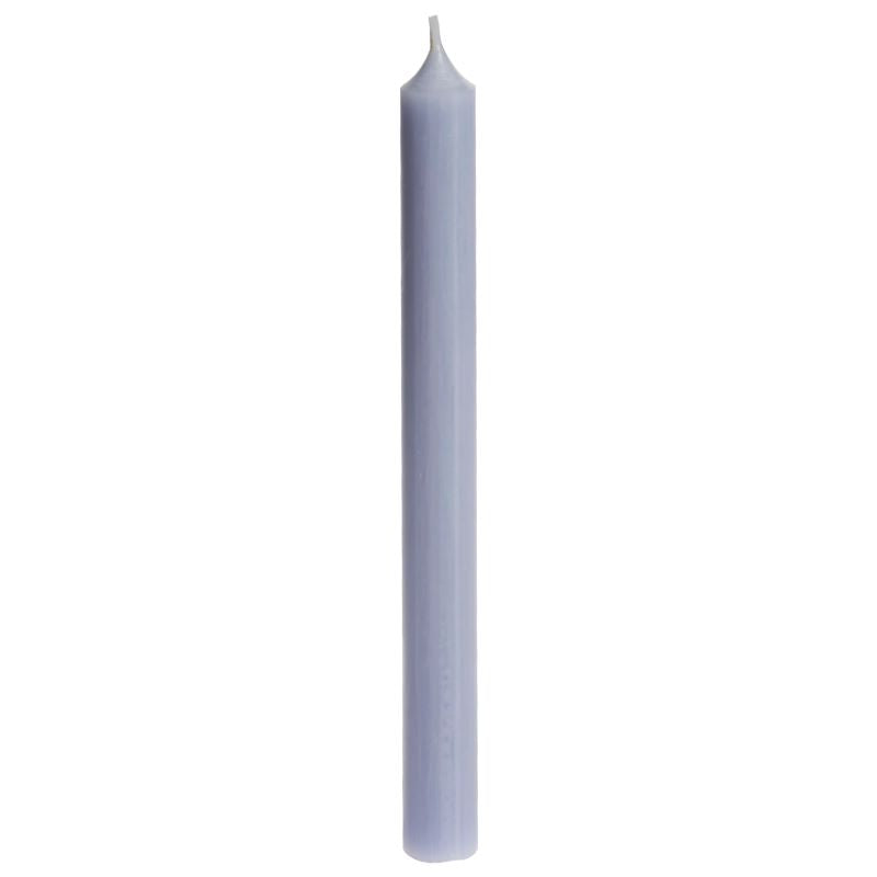 Candle, Long Dinner Candle 25cm, 11.5hrs burning time. Dove Blue