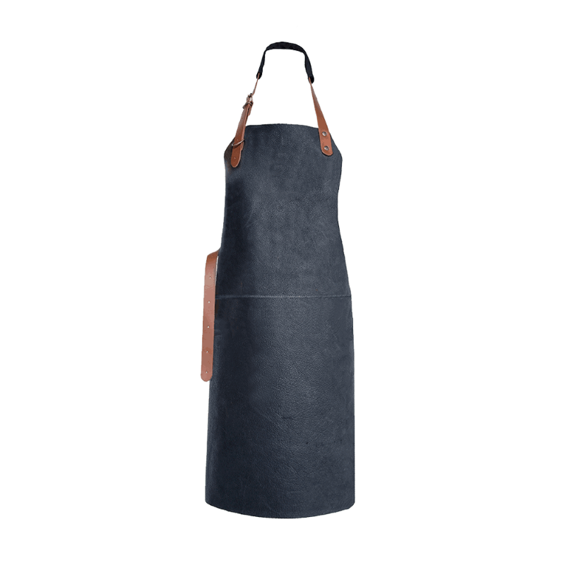 Apron. Soft leather workshop apron. Black